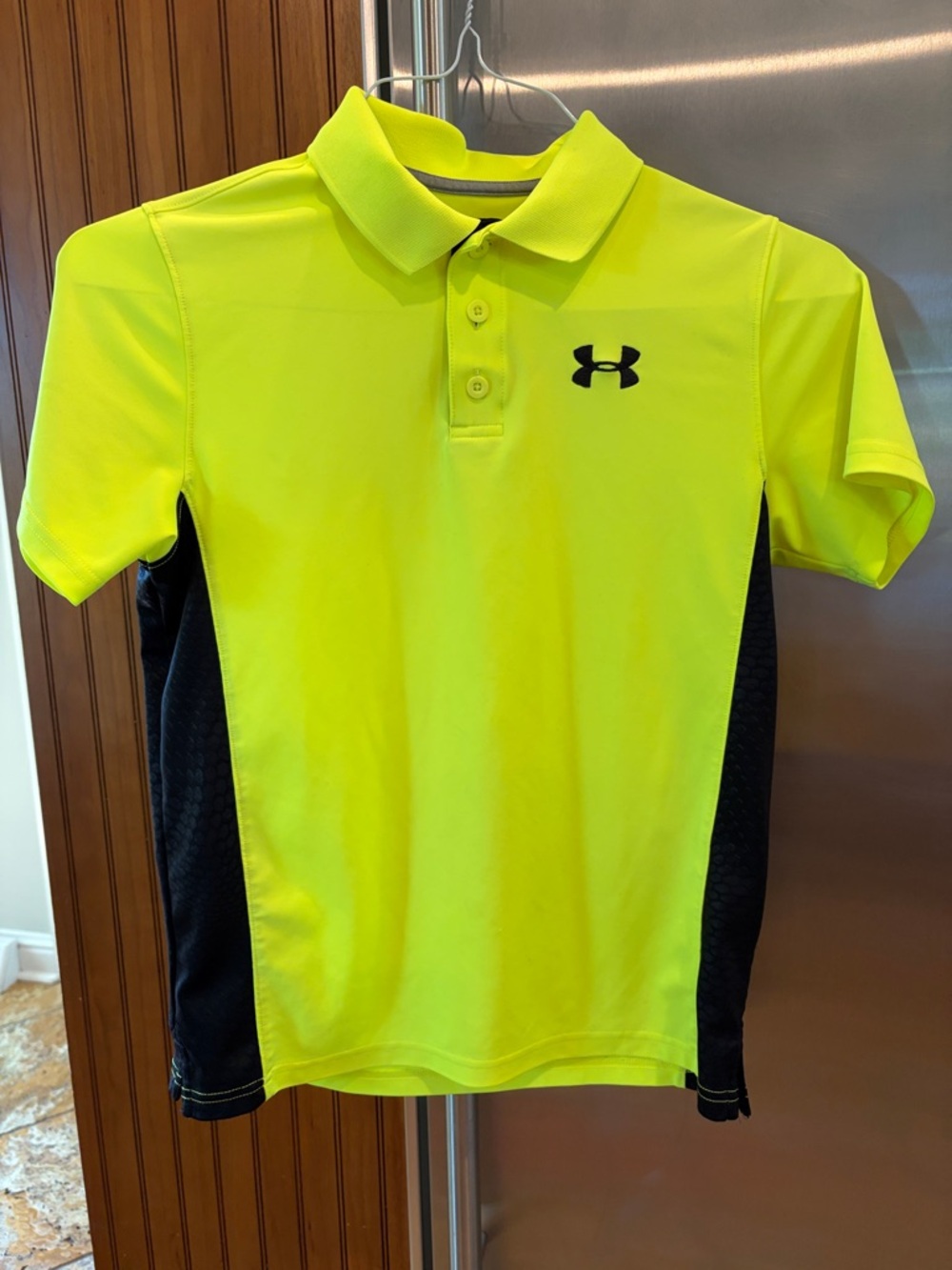 Under Armour Neon Yellow and Black Boys' Performance Polo